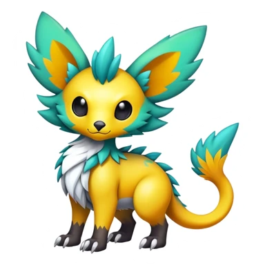Cute cool edgy colorful fantasy animal hybrid Fakemon full body sticker