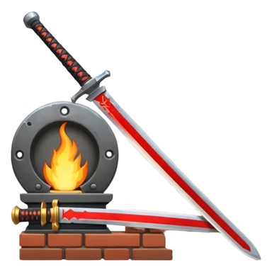 A samurai sword and a forge sticker