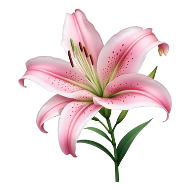 single Bi-Colored Oriental Lily, straight stem sticker