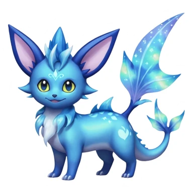 Nebulae Noibat-Aurorus-Vaporeon-Meowstic-Fakémon-hybrid-creature (full body)  sticker