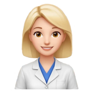 female pharmacist portrait, head and shoulders only, wearing a pharmacy apron, friendly smile, blurred medicine boxes on shelves in background, retail pharmacy vibe, 3D cartoon, mobile game icon style, no text, no watermark
 sticker