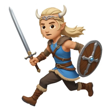 Viki vikingo running with a sword sticker