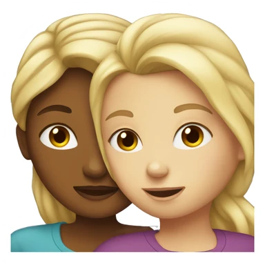 Woman with blonde hair hugging woman with brown hair sticker