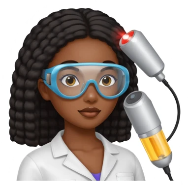 black girl doing laser hair removal sticker