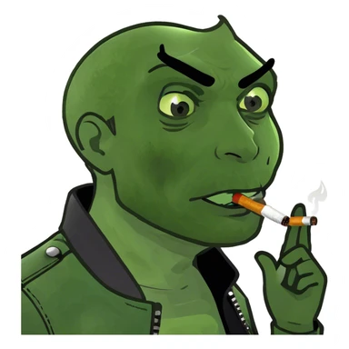 Person with a cigarette in their mouth sticker