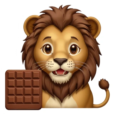 lion eating chocolate sticker