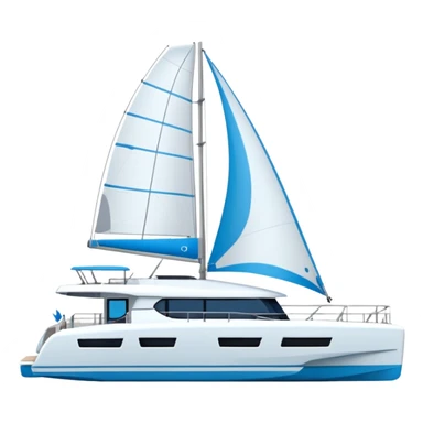 make a 50ft catamaran lagoon styled faceing to the right  sticker