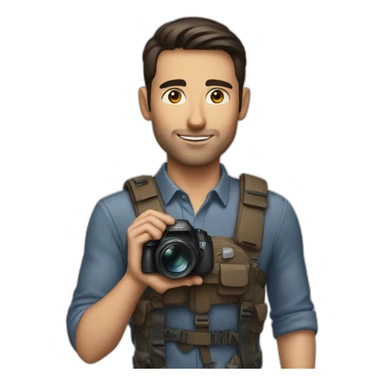 Male Photographer brunette sticker