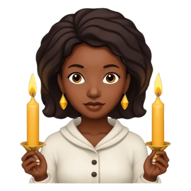 black woman holding candles sticker