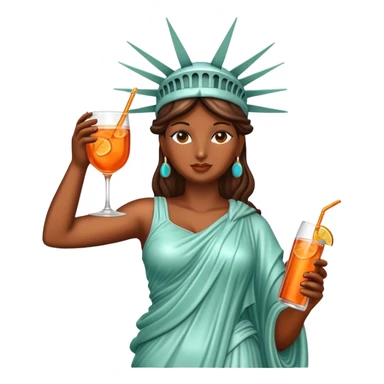 STATUE OF LIBERTY DRINKING APEROL SPRITX sticker
