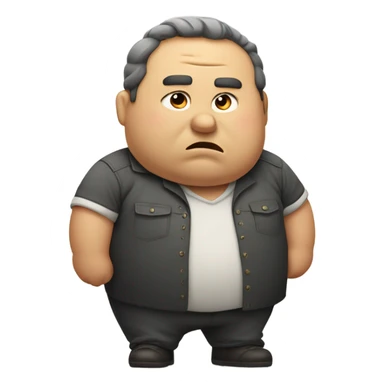 Chubby guy saying no  sticker