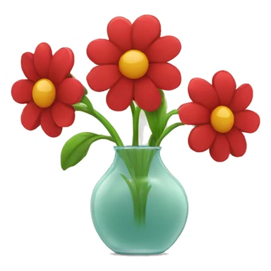 Three red flowers in a vase sticker