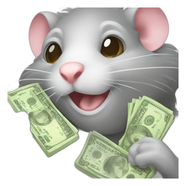 Rat with money sticker