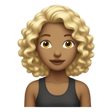 Tan girl with blond curly hair sticker