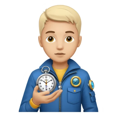 future Explorer with futuristic pocket watch sticker