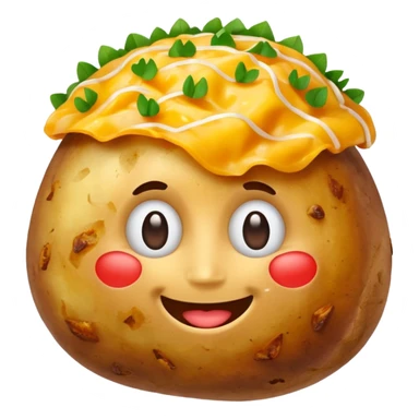 Happy loaded baked potato smiling sticker