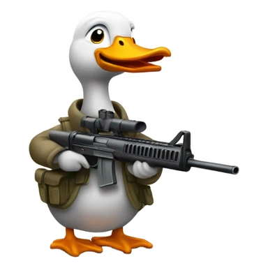 Silly goose with machine gun sticker
