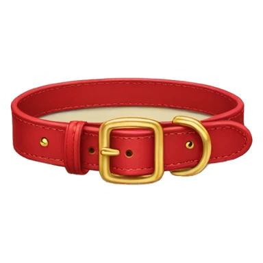 Red leather dog collar and golden  sticker