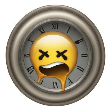 a melted clock sticker