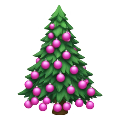 Christmas tree with pink balls sticker