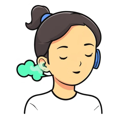 a woman with steam coming out of her ears sticker