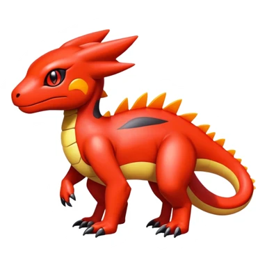 Cute Shiny Guilmon-Quilava-Salandit-Fakémon-hybrid-creature (full body)  sticker