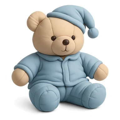 teddy bear wearing soft and cozy pajamas, cushion style sticker