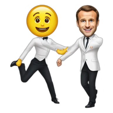 Dacing macron with face of teddy vear sticker