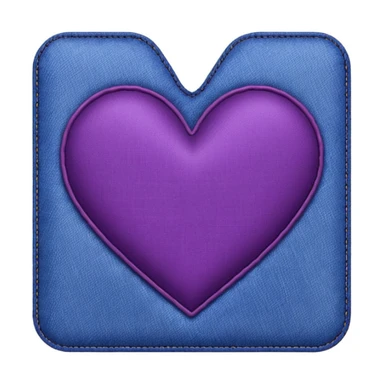 purple heart with a denim pattern sticker