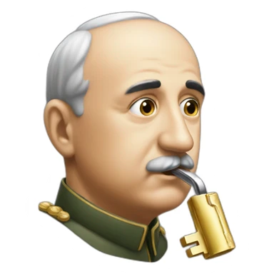 Francisco Franco smelling a key sticker