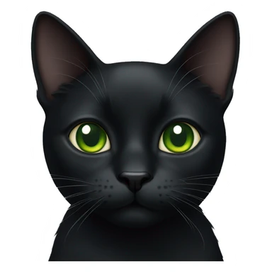 Black cat with geen eyes sticker