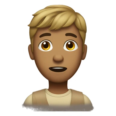 Young brown man with blonde hair who is confused with a question mark over his head sticker