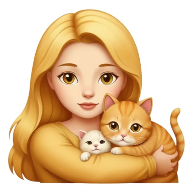 Sexy beautiful girl with a baby fat golden cat sticker