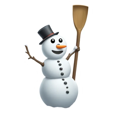 Snowman holding shovel  sticker
