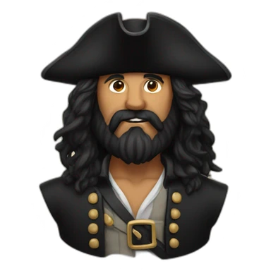 blackbeard with long hair sticker