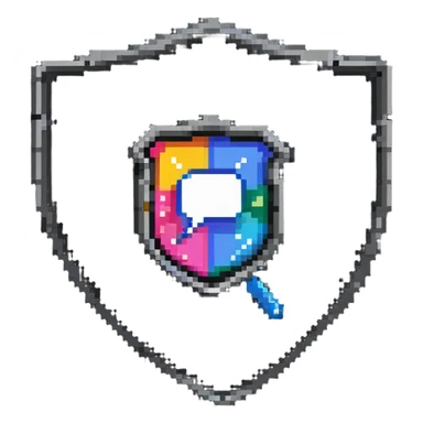 customer service shield with chat bubble and help desk tools sticker