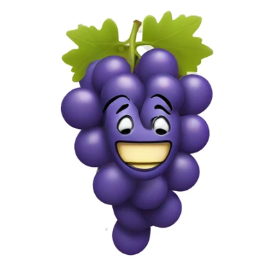 smile emoji with grapes instead of a brain sticker