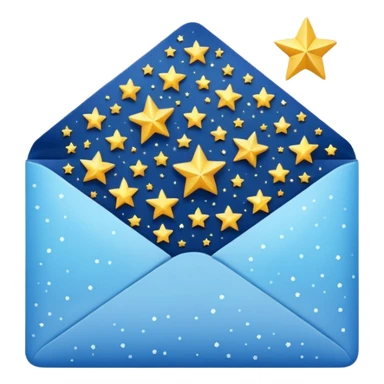 a beautiful starry envelope sticker