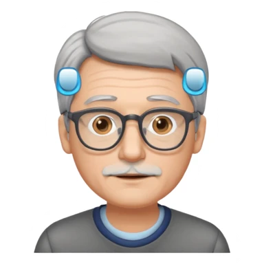 father with glasses and gray hair sticker