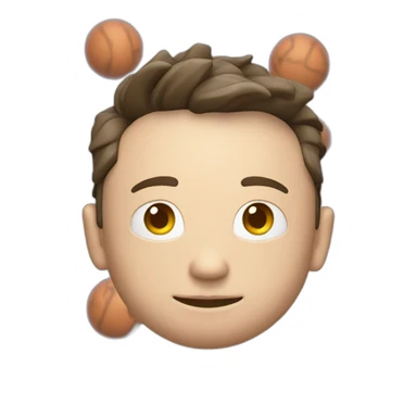 3d sphere with a cartoon Elon Musk skin texture sticker