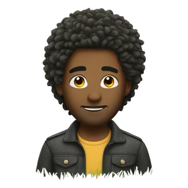 man whit grass hair sticker