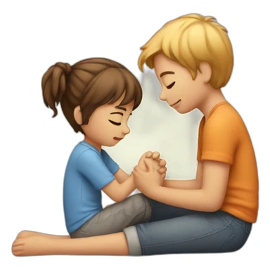 Cute-friend-comforting-friend sticker