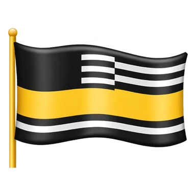 Flag Horizontally up to down black yellow and white sticker