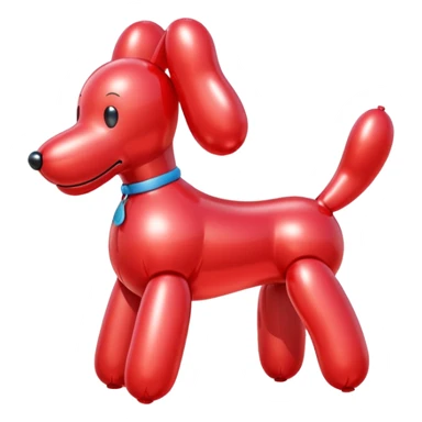 red ballon dog with no eyes or face  sticker