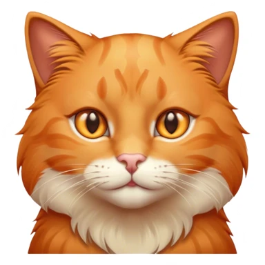 Orange cat with brown eyes front face sticker