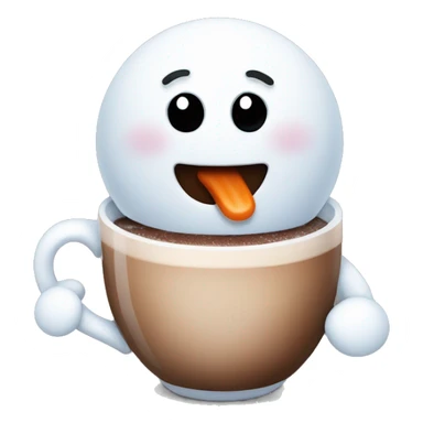 Snowman with a hot chocolate sticker