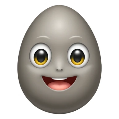 a stone egg, has two eyes, cute sticker