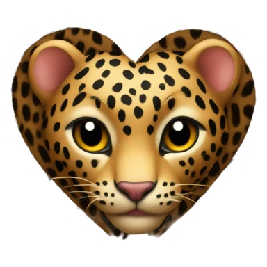 Heart with Leopard motif sticker