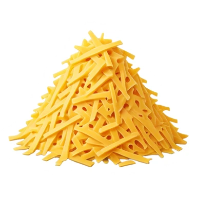 Pile of shredded yellow cheese sticker
