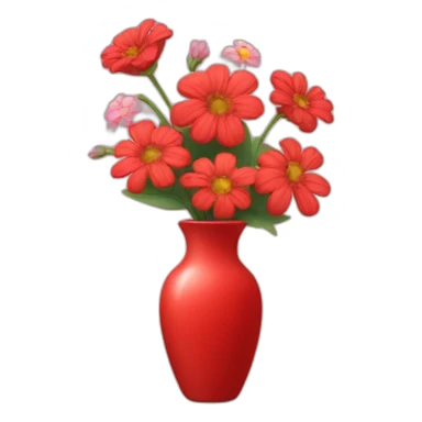 red vase with flowers sticker